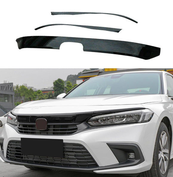 Moldura para rejilla de parachoques delantero de Honda Civic 11.° modelo 2022-2023 (negro brillante) 