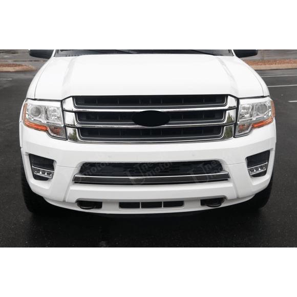 Fits 2015-2018 Ford Expedition Chrome & Black Front Bumper Grill Mesh Grille