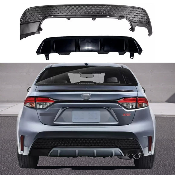 Black Rear Bumper Lower Honeycomb Covers 2PC For Toyota Corolla SE XSE 2020-2022