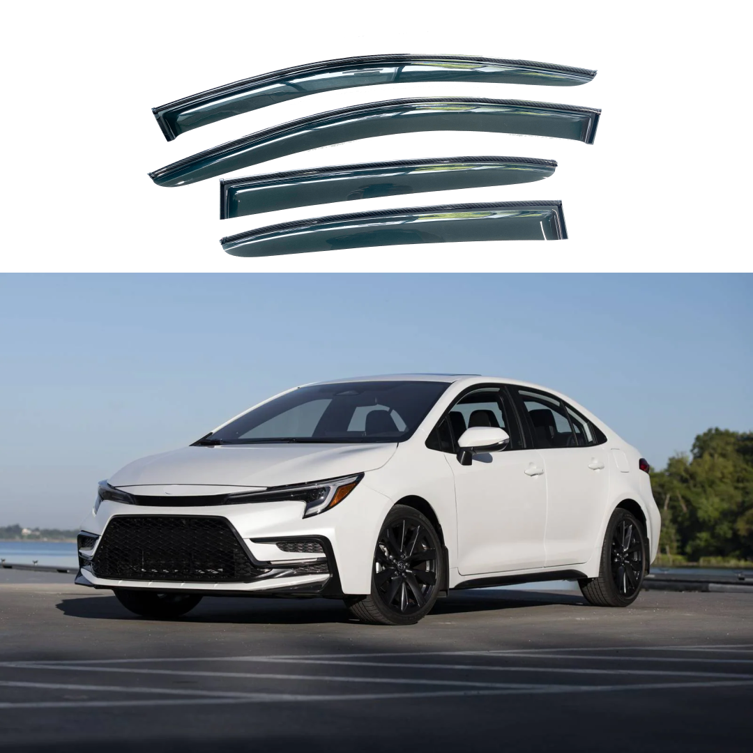 For Toyota Corolla 2020-Up Carbon Fiber Print Trims Window Visors Wind Guards