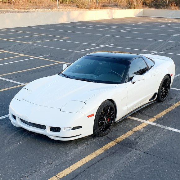 Close-up of the glossy black finish on the C5 ZR1 style side skirt
