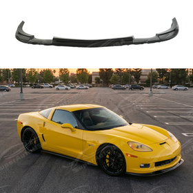 ZR1 style carbon fiber print front lip splitter installed on a 2005 Chevrolet Corvette C6