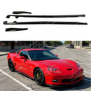 ZR1 style gloss black side skirt rocker panel installed on a 2005 Chevrolet Corvette C6