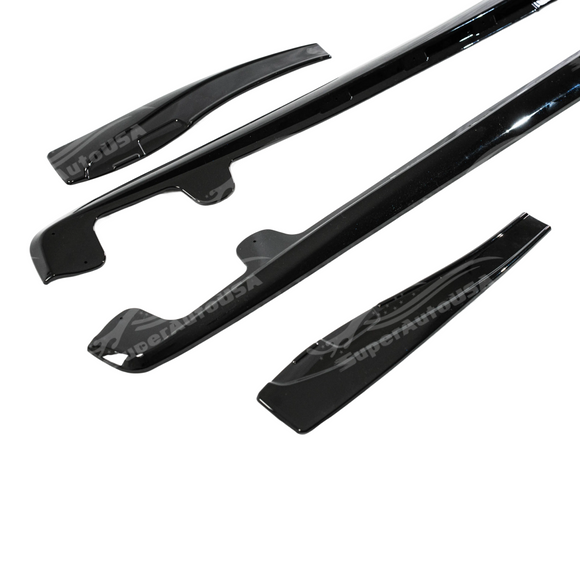 Gloss black ZR1 style side skirt rocker panel on a white Corvette C6