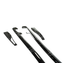 Underside view of the gloss black side skirt showing mounting points for Corvette C6