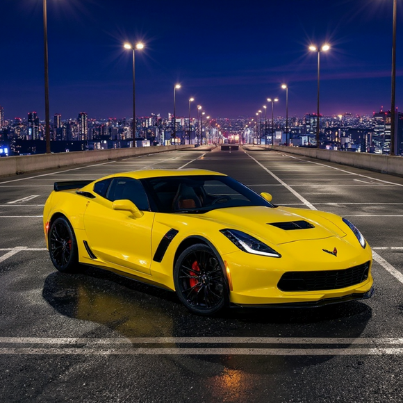 High-gloss black Z06 style side skirts for Chevrolet Corvette C7 2014-2019