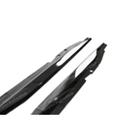 Z06 style gloss black side skirt integrated on a black Chevrolet Corvette C7