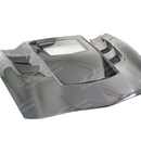 Close-up of the SuperAutoUSA real carbon fiber weave on the Corvette C7 hood