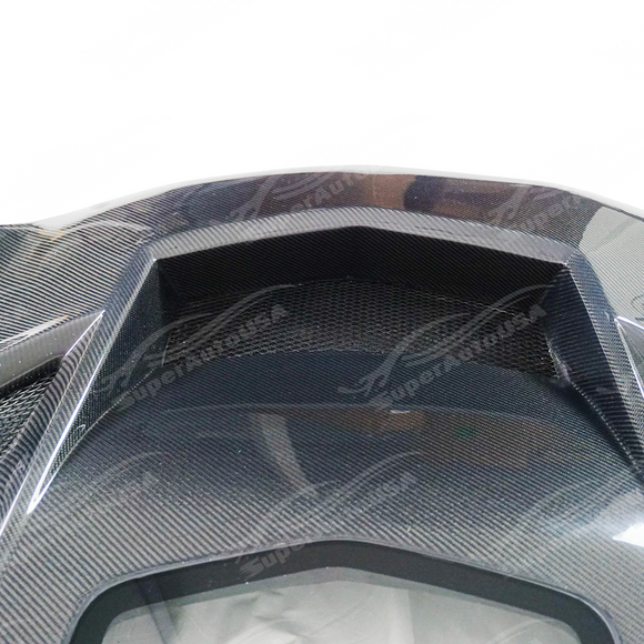 Precision fitment of SuperAutoUSA carbon fiber hood on a 2017 Chevrolet Corvette C7