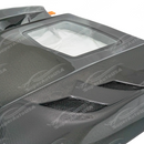 Uninstalled SuperAutoUSA real carbon fiber assembly car hood, top view