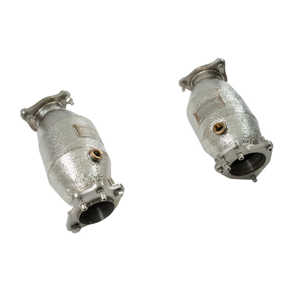 Close-up of the 300-cell metallic substrate core inside the SRM C8 high-flow converters