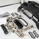 Internal view of the electronic valve actuators on the SRM Exotic stainless steel exhaust system