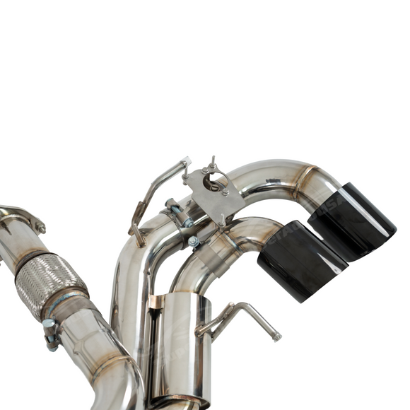 Low-angle shot highlighting the mirror-polished quad tips and laser-etched SRM logo