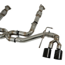 The SRM X-Series exhaust featuring optional dry carbon fiber slash-cut quad tips
