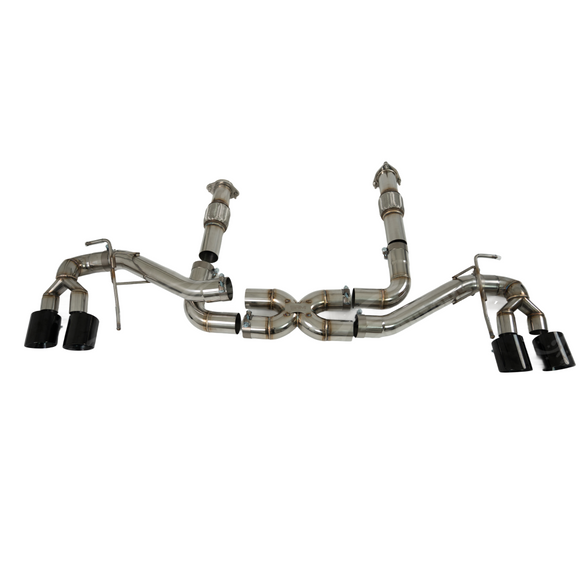Standalone view of the SRM X-Series 3" catback kit, including clamps and hardware
