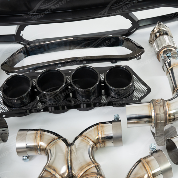 Detailed shot of the valve simulators and actuator mounts for the SRM C8 exhaust conversion