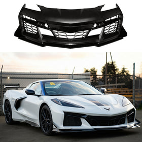 Z06 style front bumper conversion installed on a 2020 Chevrolet Corvette C8 Stingray