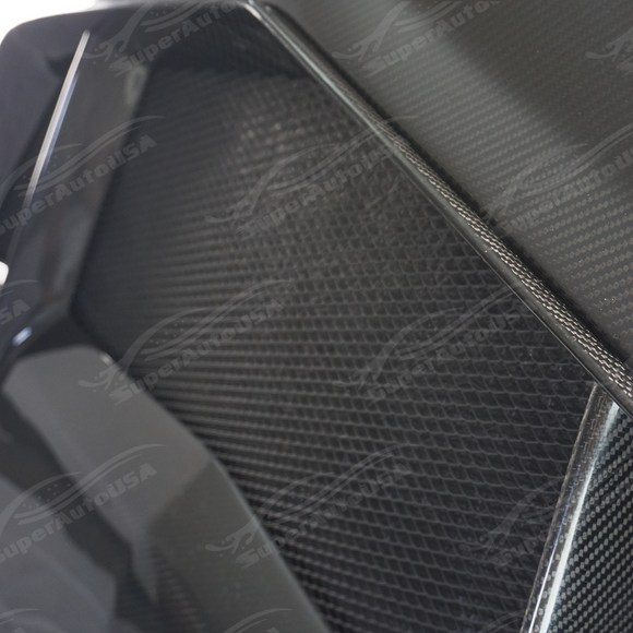 Real carbon fiber ZR1 style hood overlay on a white Corvette C8