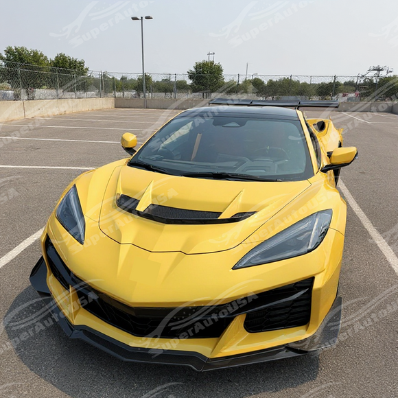 Underside view of uninstalled hood overlay showing mounting points