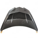 Uninstalled real carbon fiber ZR1 style assembly car hood overlay, top view