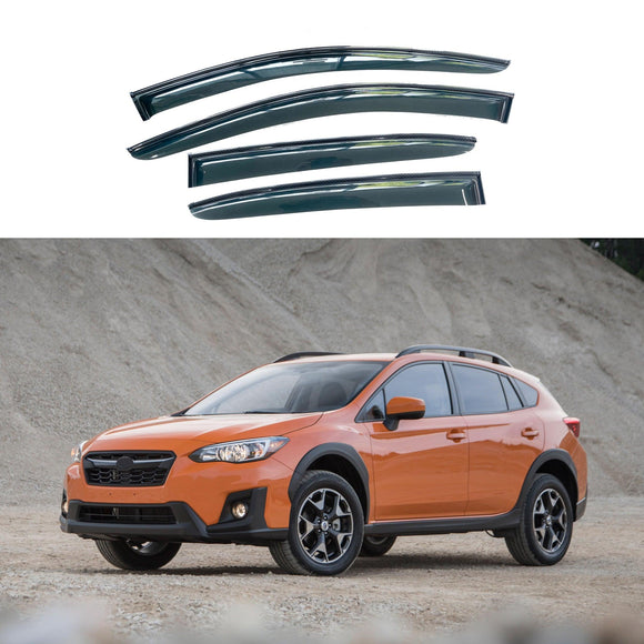 For Subaru Crosstrek 2018-23 Carbon Fiber Print Trims Window Visors Rain Guards