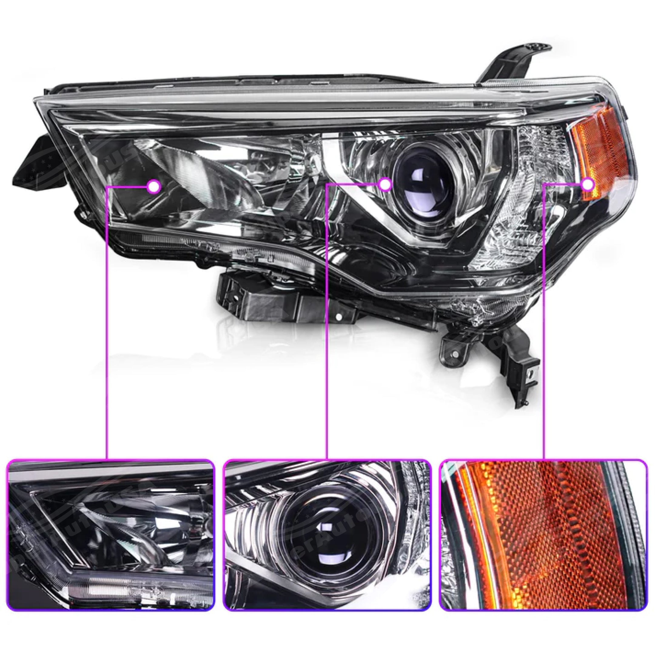 Fits 2014-2024 Toyota 4Runner OE Style LED Head Light Sequential Assembly-3