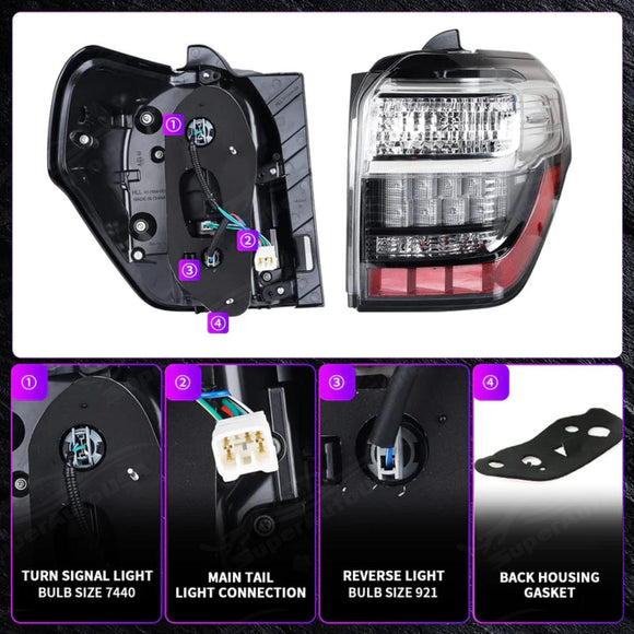 Fits 2014-2024 Toyota 4Runner LED Taillight Sequential Assembly