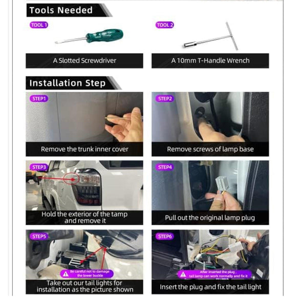 Fits 2014-2024 Toyota 4Runner LED Taillight Sequential Assembly