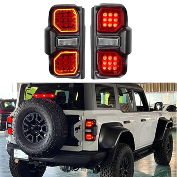 Se adapta a luces traseras estilo Raptor LED completas Ford Bronco 2021-2024, conjunto secuencial 