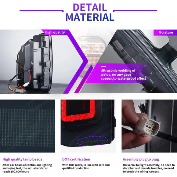 Fits 2021-2024 Ford Bronco Sport Full LED Raptor Style Taillights Sequential Assembly