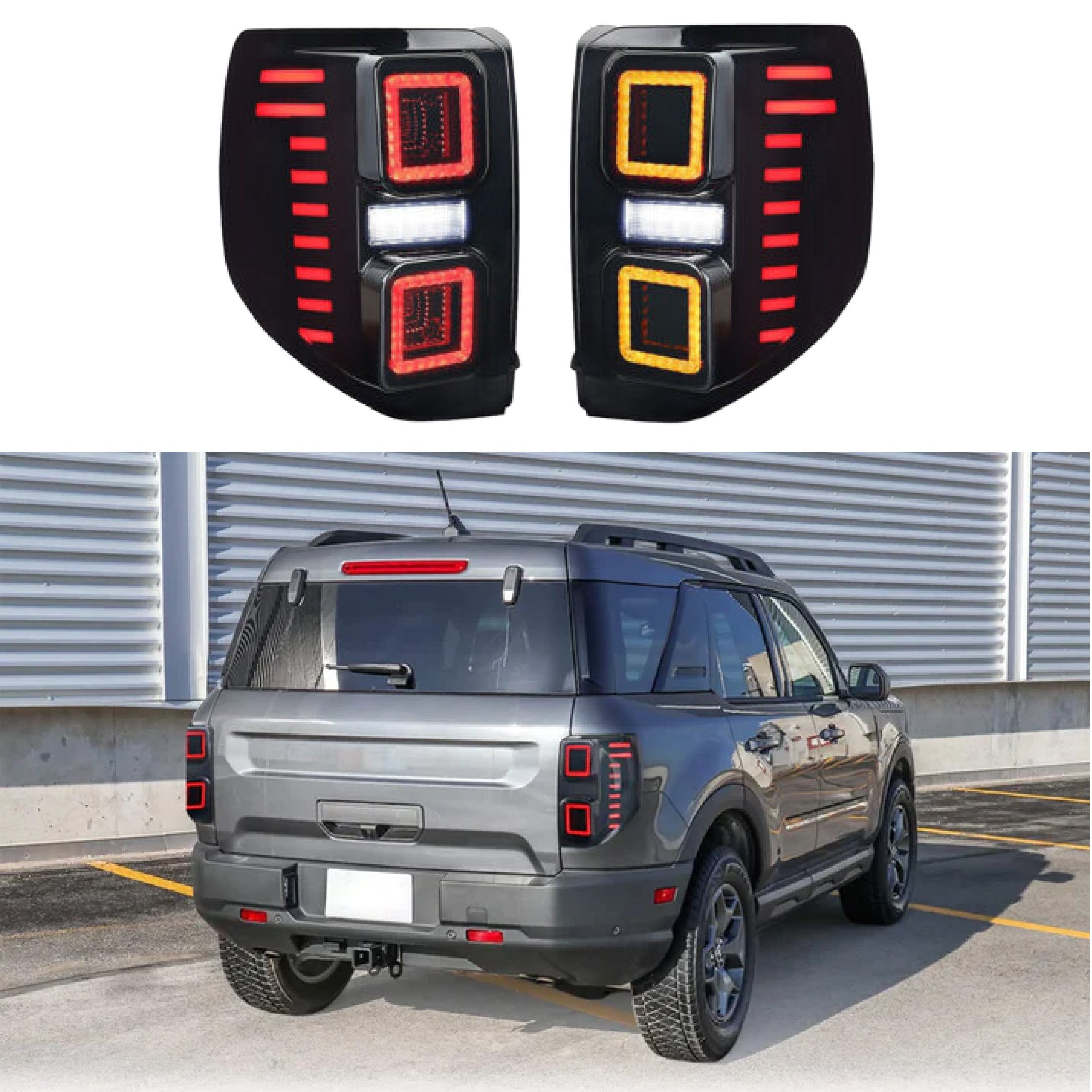 Fits 2021-2024 Ford Bronco Sport Full LED Raptor Style Taillights Sequential Assembly-1