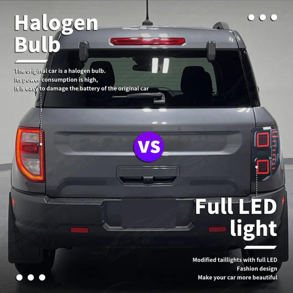 Fits 2021-2024 Ford Bronco Sport Full LED Raptor Style Taillights Sequential Assembly