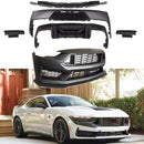 High-Performance Front Bumper Fascia with Upper and Lower Grilles Lip for 2024 Ford Mustang Dark Horse.
