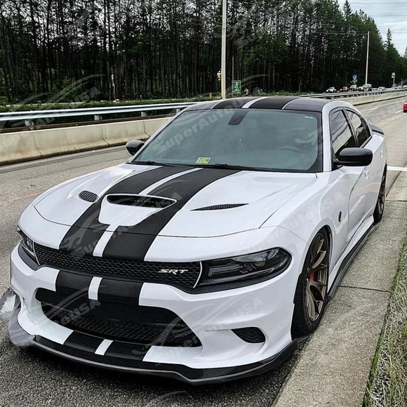 Complete front-end enhancement with real carbon fiber hood on Charger