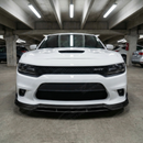 Full 3/4 view of a 2018 Dodge Charger SRT 392 with the 4-piece carbon fiber print lip kit