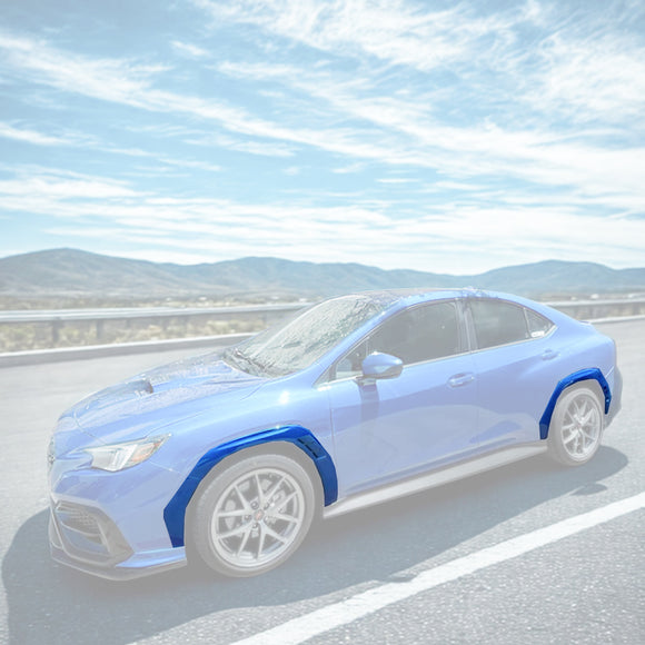 Genuine K7X WR Blue Pearl paint on WRX fender flares
