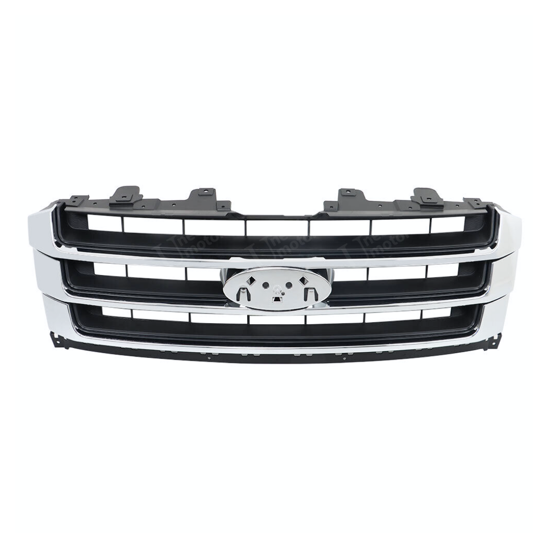 Fits 2015-2018 Ford Expedition Chrome & Black Front Bumper Grill Mesh Grille - 0