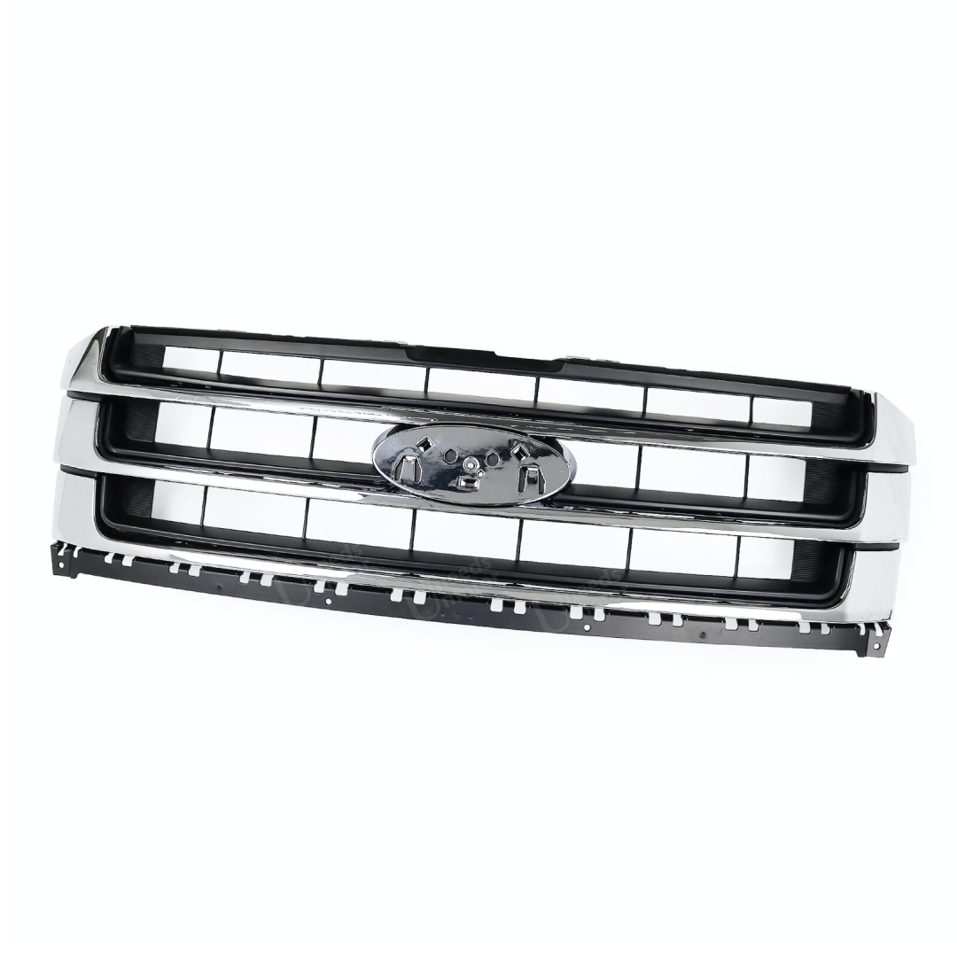 Fits 2015-2018 Ford Expedition Chrome & Black Front Bumper Grill Mesh Grille