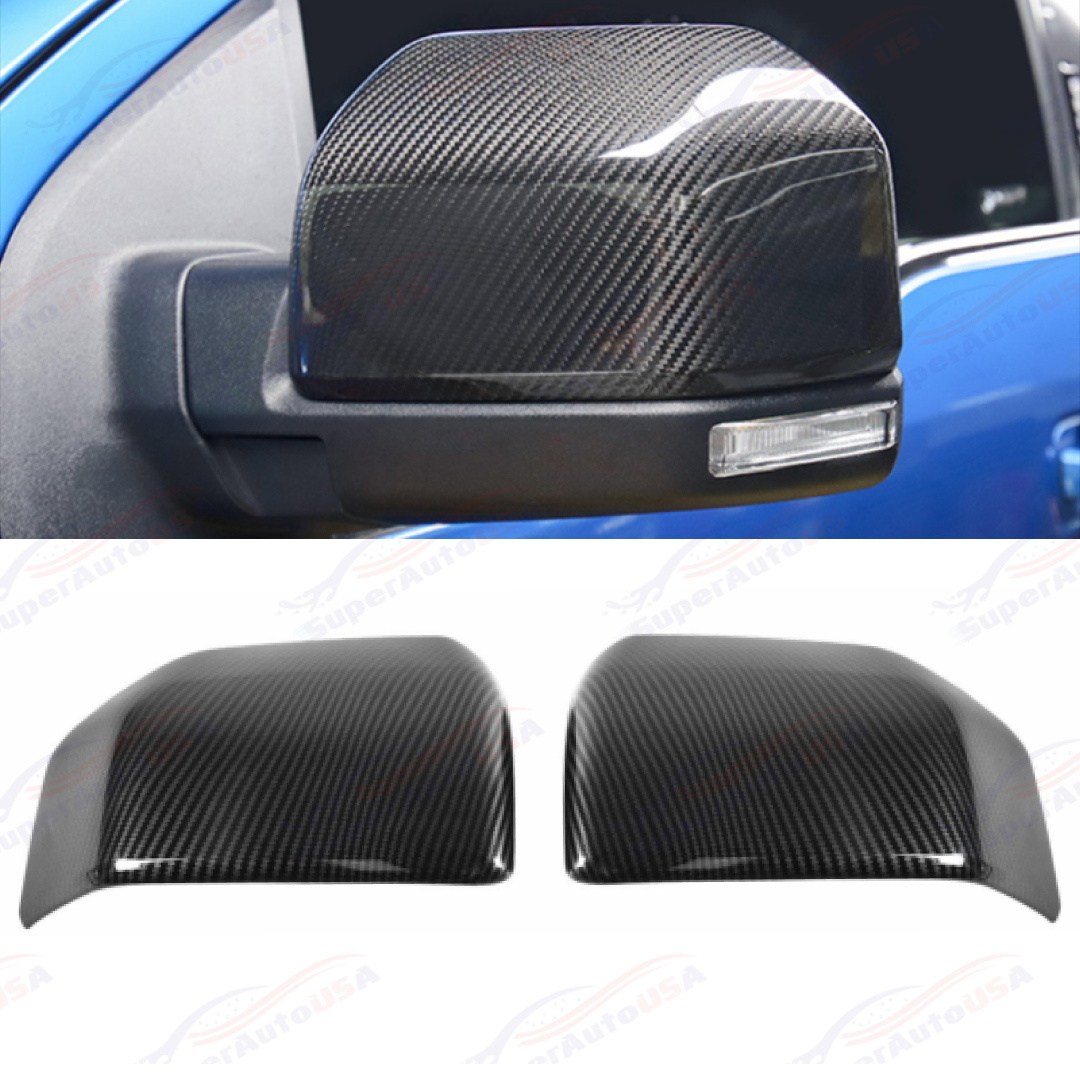 Fits 2015-2020 Ford F150 Carbon Fiber Print Rearview Side Door Mirror Cover Cap