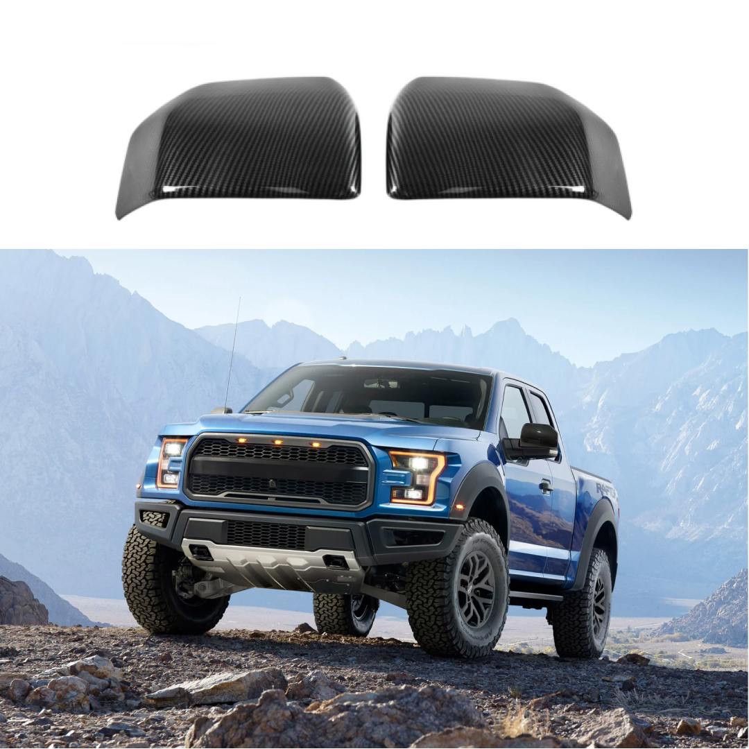 Fits 2015-2020 Ford F150 Carbon Fiber Print Rearview Side Door Mirror Cover Cap