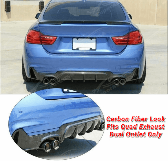 For 2014-2020 BMW 4 Series F32 MP Style Carbon Fiber Style Rear Diffuser Quad Outlet