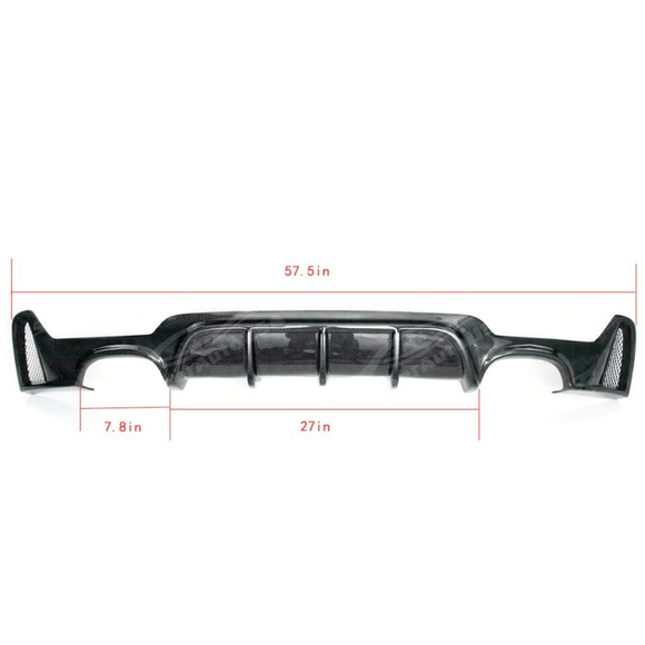 For 2014-2020 BMW 4 Series F32 MP Style Carbon Fiber Style Rear Diffuser Quad Outlet