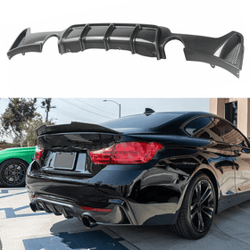 Fits 2014-2020 BMW F32 435i M Sport Duo Exhaust Carbon Fiber Print Rear Diffuser
