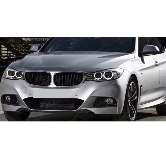 Fit 2014-2019 BMW F34 3 Series GT MP Style Front Bumper Spoiler Lip Corner Splitters Gloss Black