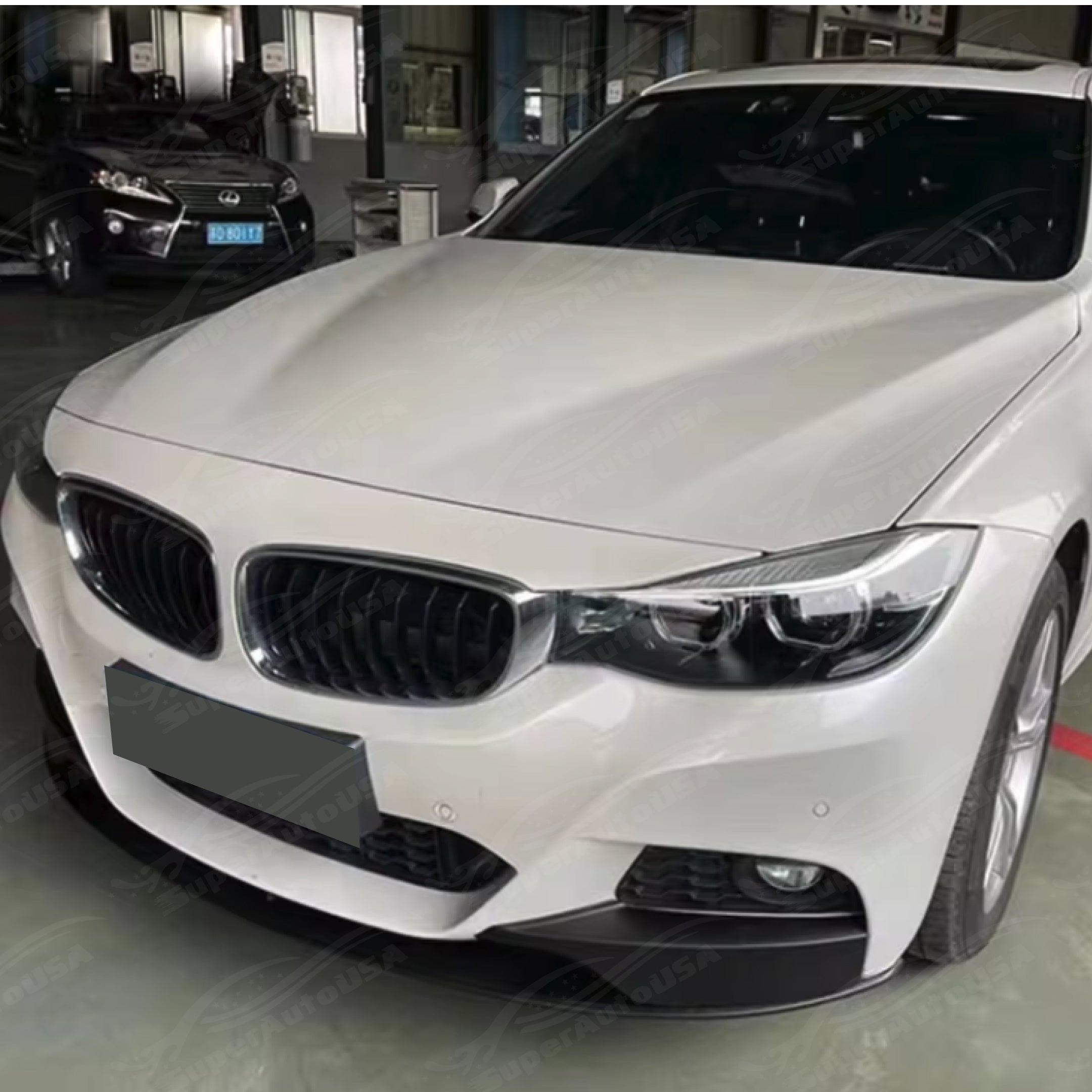 Fit 2014-2019 BMW F34 3 Series GT MP Style Front Bumper Spoiler Lip Corner Splitters Gloss Black