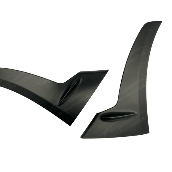 Matte Black Front Spoiler Car Winglets installed on a 2015 BMW M3 F80, offering an aggressive look and improved downforce