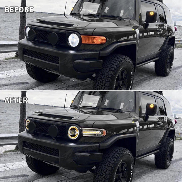 Se adapta al conjunto secuencial de luces delanteras LED completas Toyota FJ Cruiser 2007-2014 