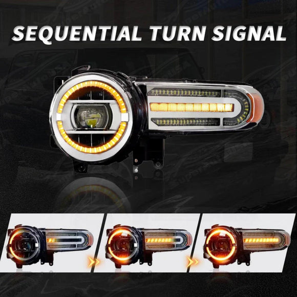 Se adapta al conjunto secuencial de luces delanteras LED completas Toyota FJ Cruiser 2007-2014 