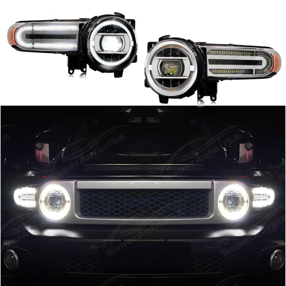 Se adapta al conjunto secuencial de luces delanteras LED completas Toyota FJ Cruiser 2007-2014 