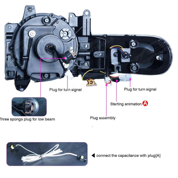 Se adapta al conjunto secuencial de luces delanteras LED completas Toyota FJ Cruiser 2007-2014 
